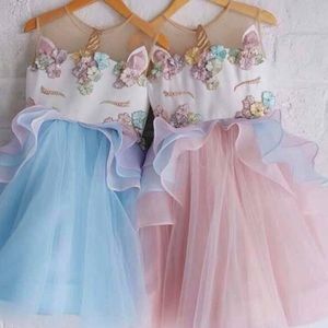 Pink unicorn dress and matching headband